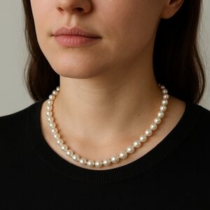 Elegant 16" Freshwater Pearl Necklace with Vintage-Style Clasp
